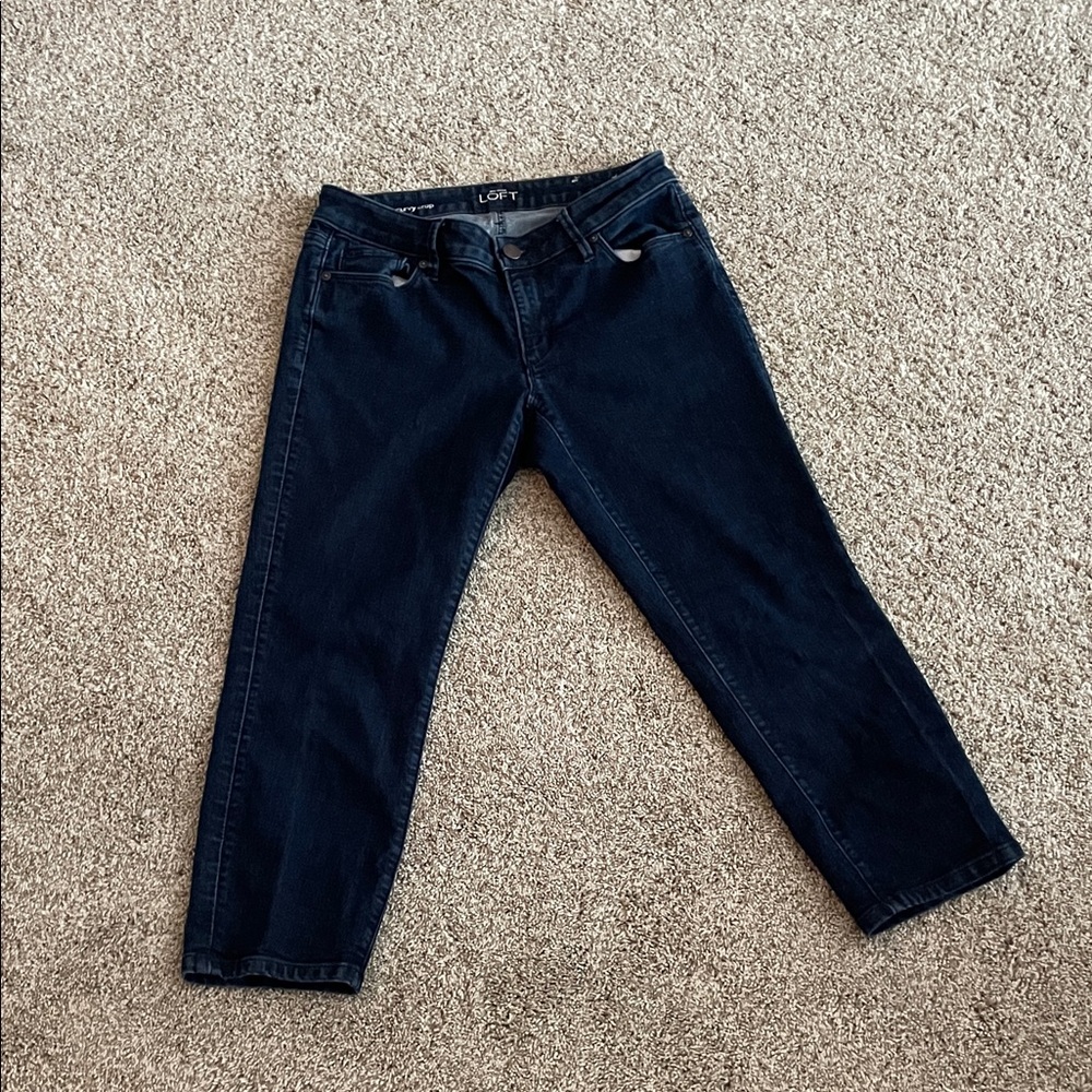 LOFT Women's Deep Indigo Ankle Jeans